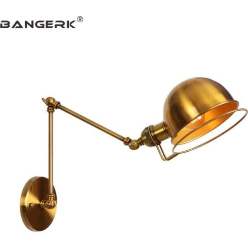 RH Industrial Vintage Sconce Wall Lights Iron Bronze Long Arm LED Wall Lamp Loft Telescopic Folding Home Decor Lamps Lighting