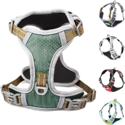 No-Pull Pet Dog Harness For Medium Large Dogs Bulldog Adjustable Nylon Dog Harnesses Reflective Pets Walking Safety Vest Harness
