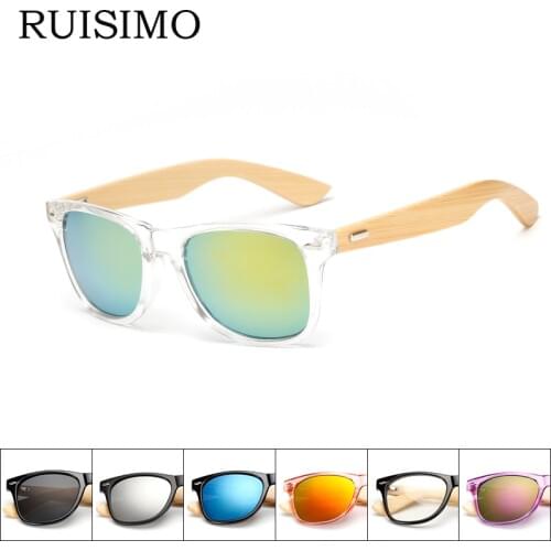 16 color Bamboo Sunglasses Men Wooden Sunglasses Women Brand Designer Mirror Original Wood Sun Glasses retro de sol masculino