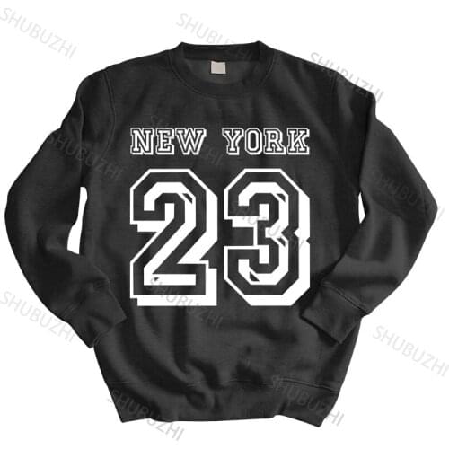 Men streetwear sweatshirt New York 23 Number Slogan Quality brand hoodie black autumn clothes drop shipping
