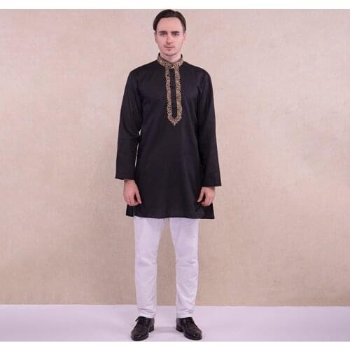 Indian Traditional Clothing for Men Sets Kurtis 2 Color Blouse and Pant Pakistan Hindu Kurti Costume Male India Kurta