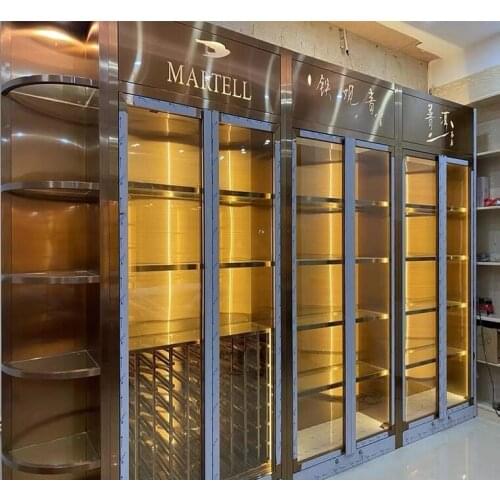 Stainless steel wine cabinet wine rack villa home refrigerated wine cabinet custom wine kiln winery display rack SUS 304