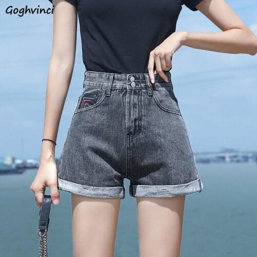Women Denim Jeans Loose Wide Leg Summer Shorts Fashion All-match High Waist Streetwear Students A-line Korean Style New Chic Ins