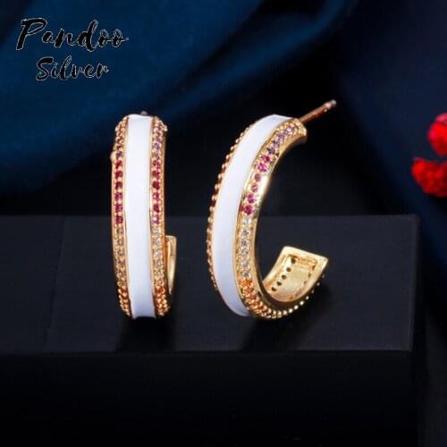 Small Hoop Earrings for Women Fashion Charm Statement Round Earring Jewelry Cubic Zirconia Multicolor For Female