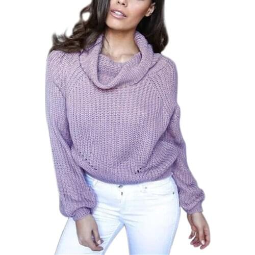 Sweater Women 2019 Turtleneck Casual Loose Fashion European Warmn Style Pullover Long Sleeve Clothes Vestidos MMY76154