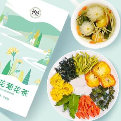 Honeysuckle, chrysanthemum, kumquat, medlar, mulberry leaf, mint, dandelion