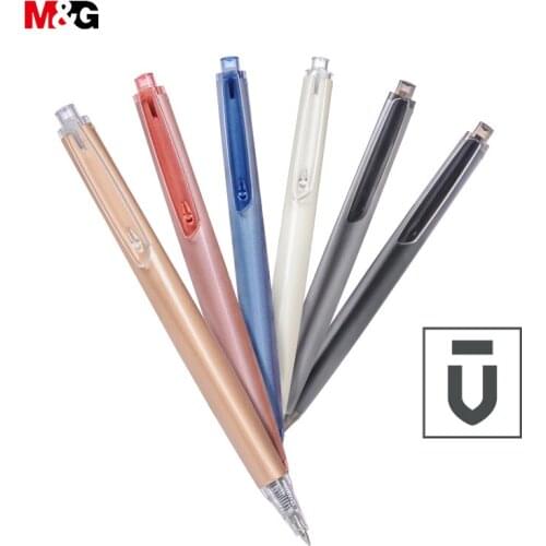 10pcs/lot M&G Wholesale 0.5mm high quality luxury gift metal gel pens for school writing stationery office supplies business pen