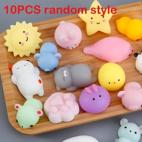 10Pcs All Different Cute Mochi Squishy Cat Slow Rising Squeeze Healing Fun Kids Adult Toy Stress Reliever Decor