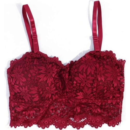 Sexy Women Bra Push Up Lingerie Lace Bralette Seamless Wire Free Padded Bra Underwear Black White Skin Adjustable Strap Bras Top