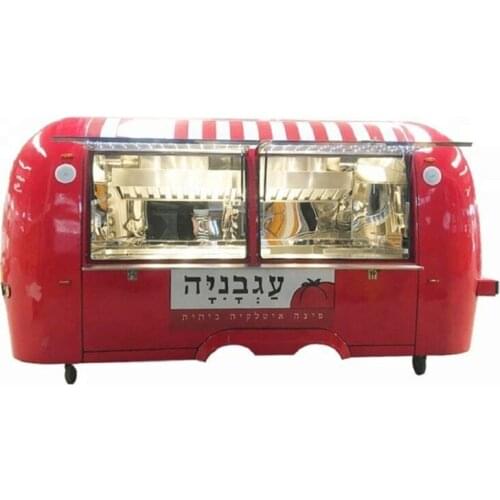 Double axles fast food truck mobile food trailer hot dog vending cart for sale