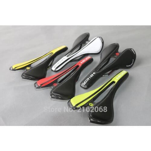 Newest 5 colors Mountain&Road bike full carbon fibre with PU leather bicycle front seat mat saddle MTB hollow out Free shipping