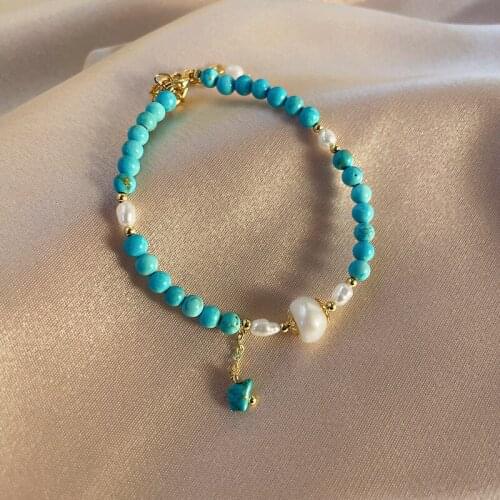 Classic Fashion Natural Stone Pearl Pendant Bracelet For Woman Exquisite New Lucky Cuff Bracelet Anniversary Gift Luxury Jewelry