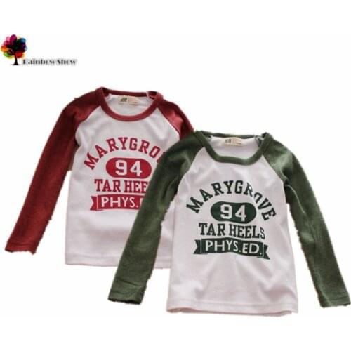 New Children Clothing Boys and Girls Autumn and Spring letters Long-sleeved Cotton T-shirt Children T-shirt