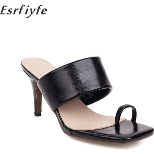 ESRFIYFE Luxury Design Slides Women High Heels Mules Fetish Summer Slippers Stiletto Heels Slippers Prom Platform Stripper Shoes