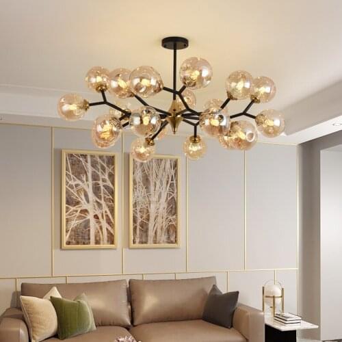 Modern Luxury Chandelier for Dining Room Kitchen Living Room Bedroom Glass Ball Chandelier Indoor Interior Farmhouse Lighting