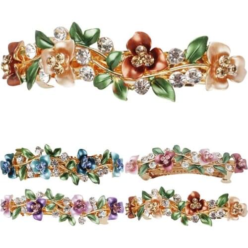 1pc Fashion Rhinestone Hair Clip Flower Decor Butterfly Hair Barrette French Style Barrette For Women Girls Hair Accessories