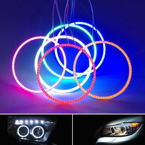 1-Pair Angel Eye COB LED Light 6CM 7CM 8CM 9CM 10CM 11CM 12CM Round Ring LED Bulb for Car Daytime Running DRL Lamp Decor Lights