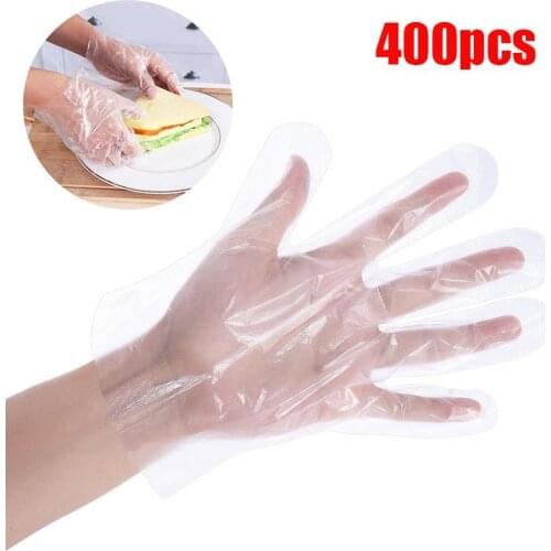 400pcs Eco-Friendly Disposable Plastic Gloves For Restaurant Hotel Handling Raw Chicken Cooking Cleaning Dinning Beauty