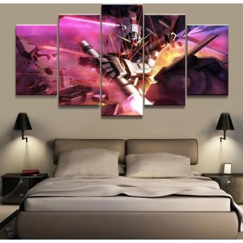 5 Piece Wall Art Canvas Anime Manga Picture Combat Robot Posters And Prints Modern Living Room & Bedroom Decoration Paintings