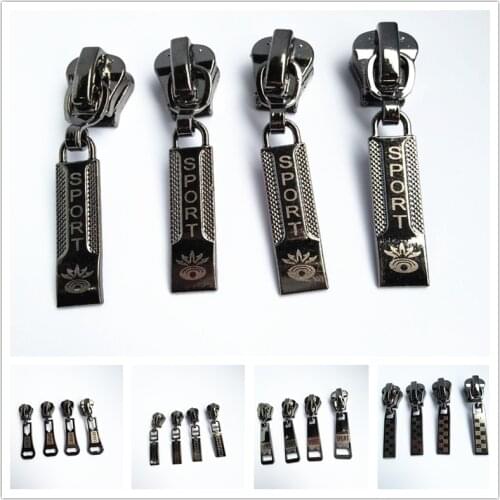 50pcs 5# gun black zipper head clothing home textile metal slider for 5# resin zipper