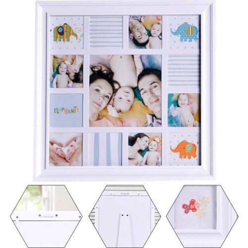 Household Office Desktop Decor Family Wood Photo Frame European Vintage Wall Decor Kid Growth Record Pictures Frame