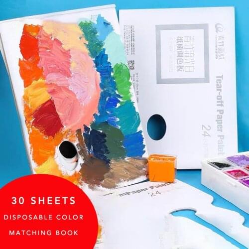 Doublesided toning paper disposable can Tear color palette 30 sheets washing-free convenient Art supplies and painting materials
