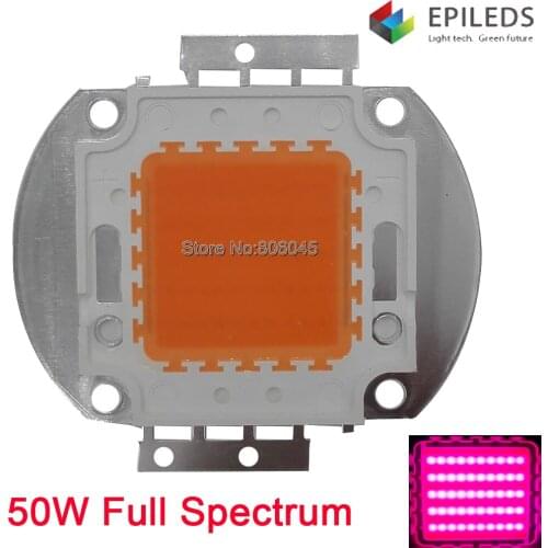 Epileds 50W Full Spectrum 380nm - 840nm COB Intergrated High Power Plant Grow LED Light Source 50x1W 10 in series 5 in parallel