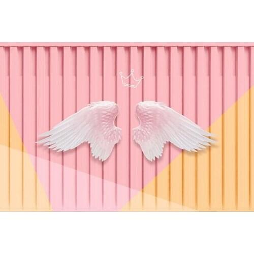 Colomac Custom 3d Container KOL Photo Background Wallpaper Gradient Pink Feather Wings Mural Girl Bedroom Decor Drop Shopping