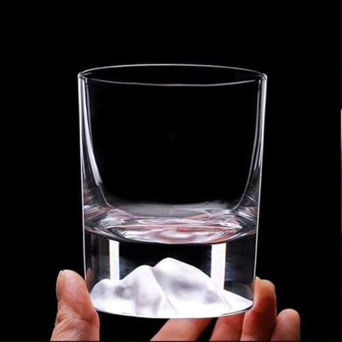 Mountain Whiskey Glass Rocks Glasses Old Fashioned Glass for Drinking Bourbon Scotch Cocktails or Tea Whisk