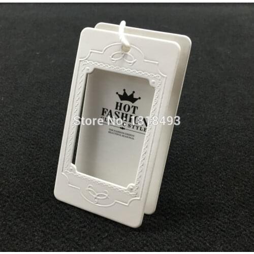 Customized clothing embossed logo tags/garment paper tag printing/clothing label/main label/t-shirt jacket label 1000 pcs a lot