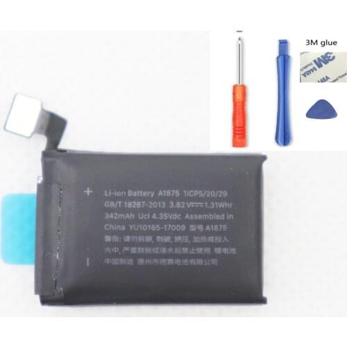 ISUNOO GPS Version A1875 Battery For Apple watch 3 42mm Series 3 gps a1875 battery 342mAh With Repair Tools