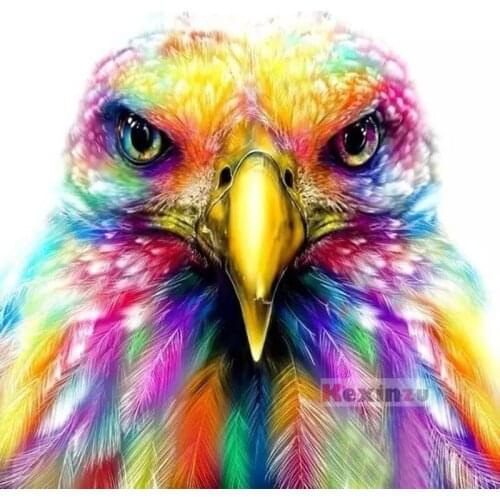 Kexinzu Full 5D DIY Square Diamond Painting"Colorful eagle"3D Embroidery Cross Stitch Rhinestone Mosaic Home Decor Gift W3319