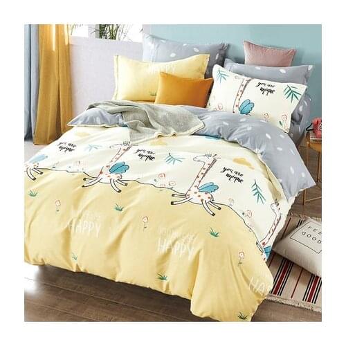 New Carrot Yellow Bedding Set Soft Printed Duvet Cover Pillowcase Queen King Bed Linen Bedspread Flat Sheet