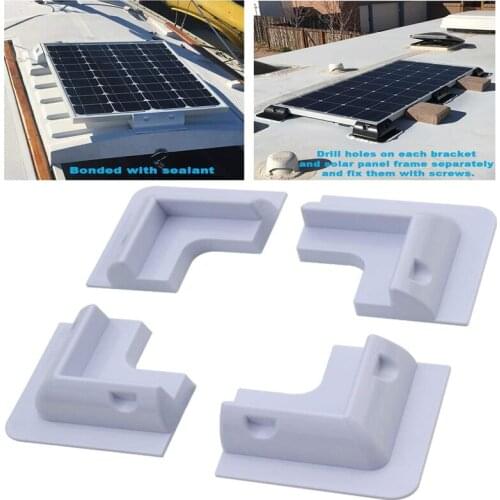 Solar Panel Brackets ABS Solar Panel Mounting Brackets Drill-Free Corner Bracket Support Kit For RV Boat Campers Corner Or Side