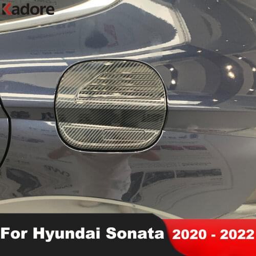 For Hyundai Sonata 2020 2021 Carbon Fiber Color Gas Fuel Tank Cap Covers Filler Door Trims Exterior Covers Exterior Accessories