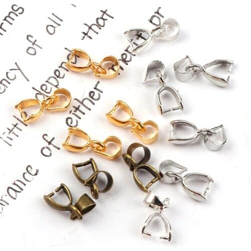 7mm Metal Clasps Pinch Clips Bails Charm Connectors Melon Seeds Buckle Pendant DIY Necklace Bracelet Connectors Jewelry Findings