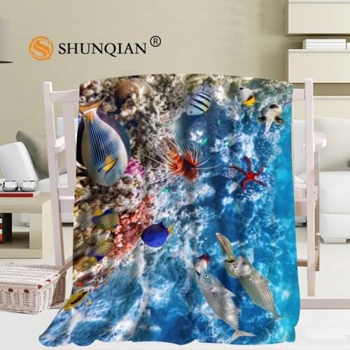 Custom Underwater World Blanket Soft DIY Your Picture Decoration Bedroom Size 56x80Inch,50X60Inch,40X50Inch A7.10