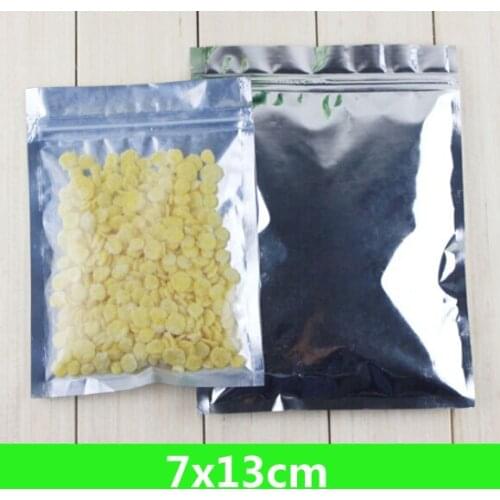 New 7*13cm Aluminum Foil / Clear Resealable Valve Zipper Plastic Retail Packaging Packing Bag zipper Lock Bag Pouches Polybag