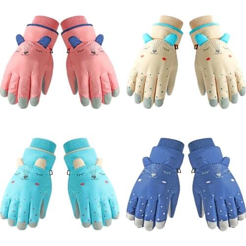 Childrens Winter Skiing Waterproof Snow Gloves Cartoon Mittens Waterproof Function Soft and Comfortable Easy to Carry best gift