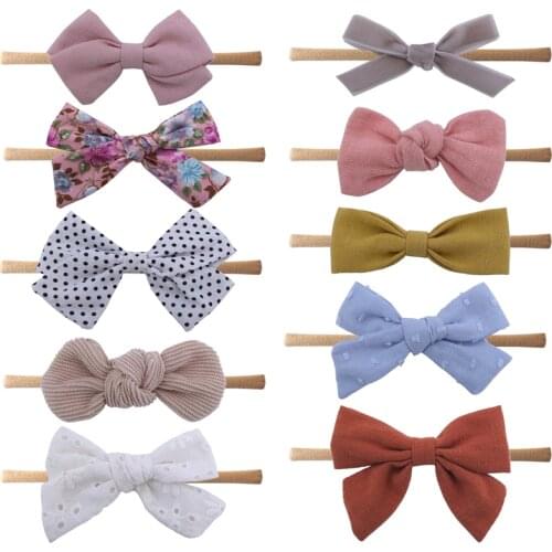 Baby Toddler Headband and Bows Newborn Infant Baby Girls Nylon Headbands Hairbands Kids Hair Accessories