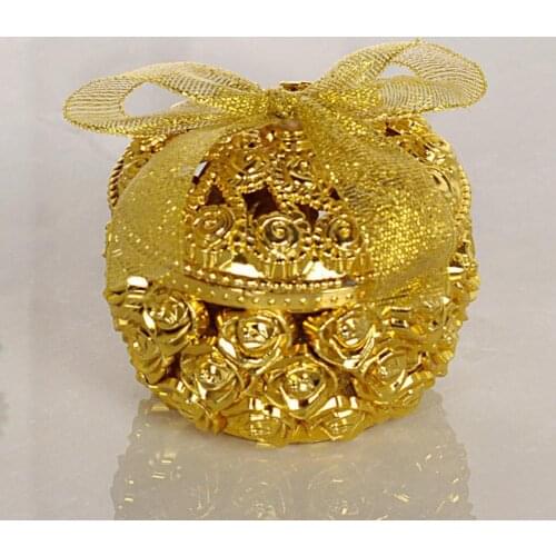 Hollow Airtight Packaging Gold-plated Candy Box Aromatherapy Box Jewelry Box Box Supplies Storage Wedding Wedding Supplies Decor
