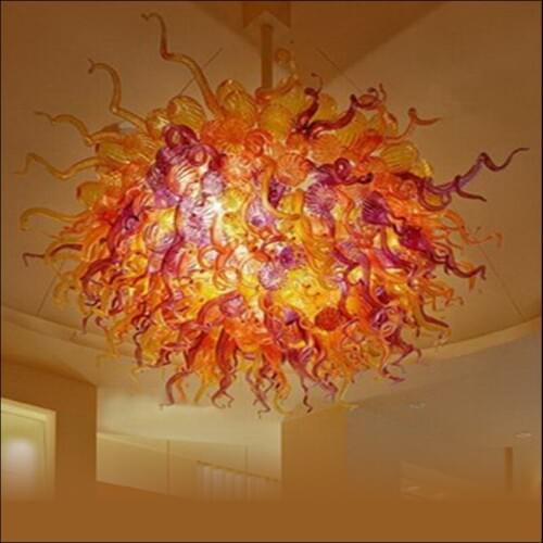Hand Blown Glass Chihuly Style Chain Chandelier Lighting Hotel Big French Vintage Chandelier