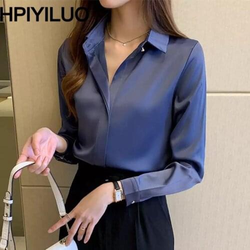 Silk Shirts Women White Shirt Women Long Sleeve Shirts Blouse Office Lady Satin Silk Blouse Tops Plus Size Woman Basic Shirt Top