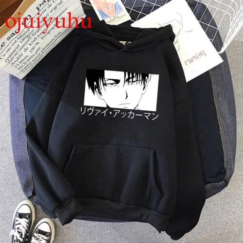 Hot Japanese Anime Attack on Titan Hoodies Men Kawaii Cartoon Levi Titans Attack Graphic Streetwear Harajuku Sweatshirts Male