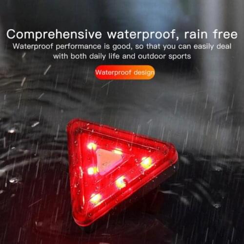 Bicycle Light USB Charge Led Bike Taillight Triangle Flash Tail Rear Safety Warning Lamp Signal Light Cycling Bicycle Accessores