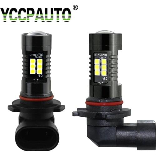 YCCPAUTO 2Pcs 9005/HB3 9006/HB4 H16 H11 H8 LED Fog Light 3030 21SMD LED Auto Car Fog Lamps DRL Driving Light White 6000K 12-24V