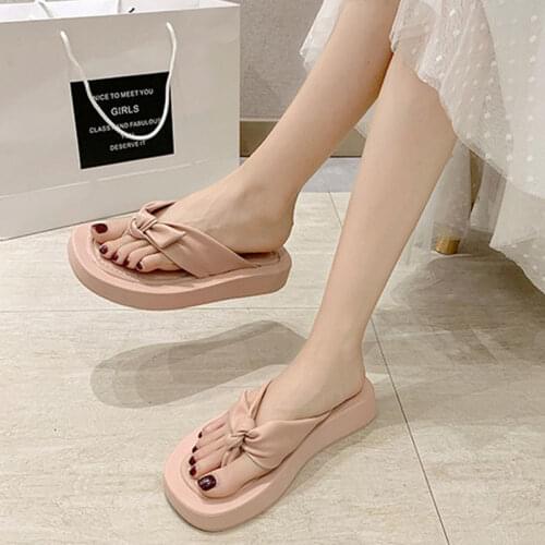 Women Summer Bow Sandals Slipper Indoor Outdoor Flip-flops Beach Shoes New Fashion Female Casual flower Slipper chanclas