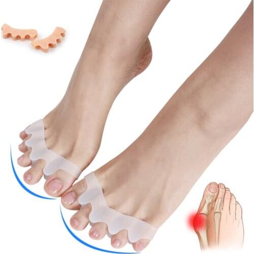 1Pair Toe Silicone Corrector Spacer Separator Straightener Spreader Covering Bunion Flexible Touch Comfort Washable Foot Care