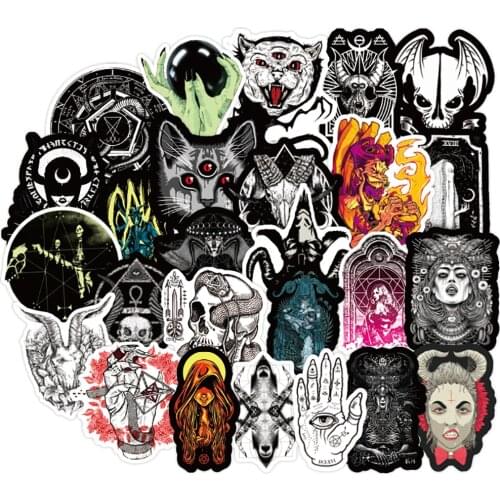 100PCS Horror And Thriller Gothic Wind Horror Sticker For Skateboard Motorcycle Laptop Refrigerator Case Helmet Kids Toy Decals