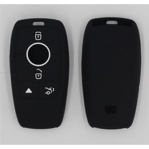 2PC Black Silicone Car Remote Key Cover Case Holder Fit For Mercedes Benz E-Class W213 2016 2017